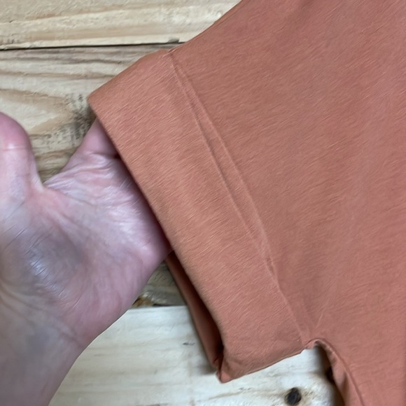 Zenana size 3X orange color short sleeve high low hem super buttery soft tee - Picture 3 of 7